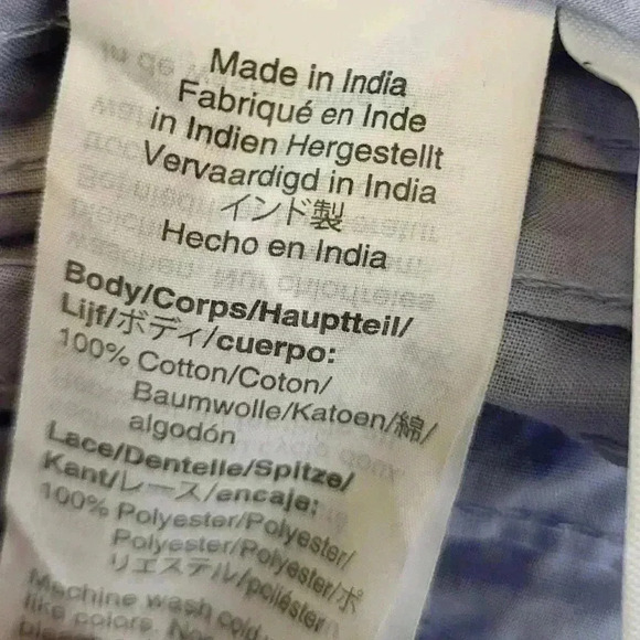 J Crew Faded Lace Trim Top NWT New Womens Size Small Light Blue and White - Picture 14 of 14